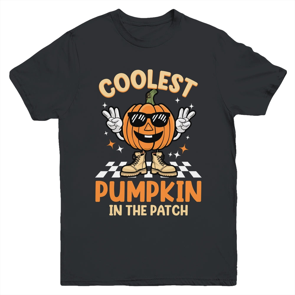 Coolest Pumpkin In The Patch Halloween Boys Girls Vintage Youth Shirt | siriusteestore