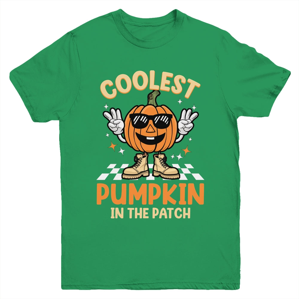 Coolest Pumpkin In The Patch Halloween Boys Girls Vintage Youth Shirt | siriusteestore
