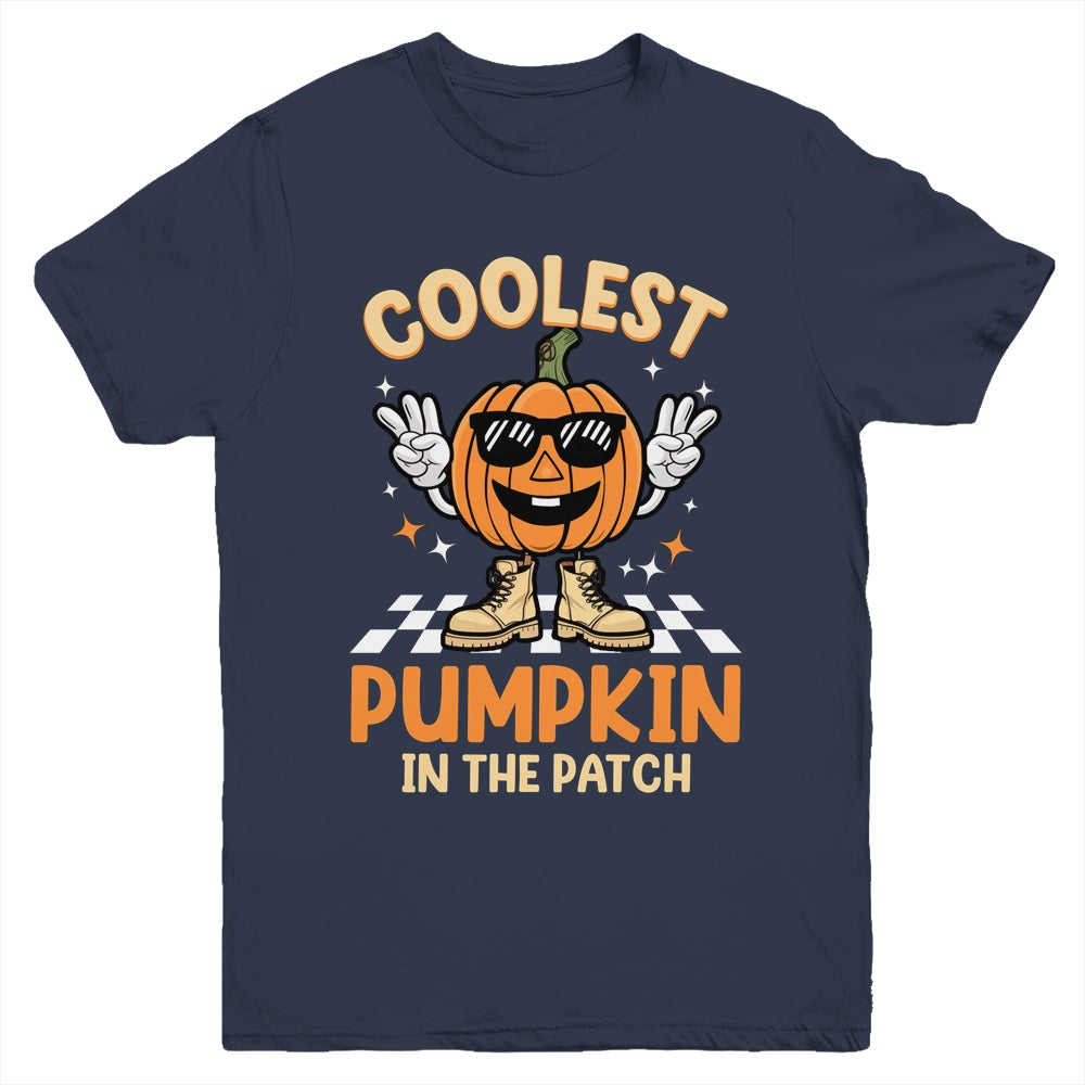 Coolest Pumpkin In The Patch Halloween Boys Girls Vintage Youth Shirt | siriusteestore