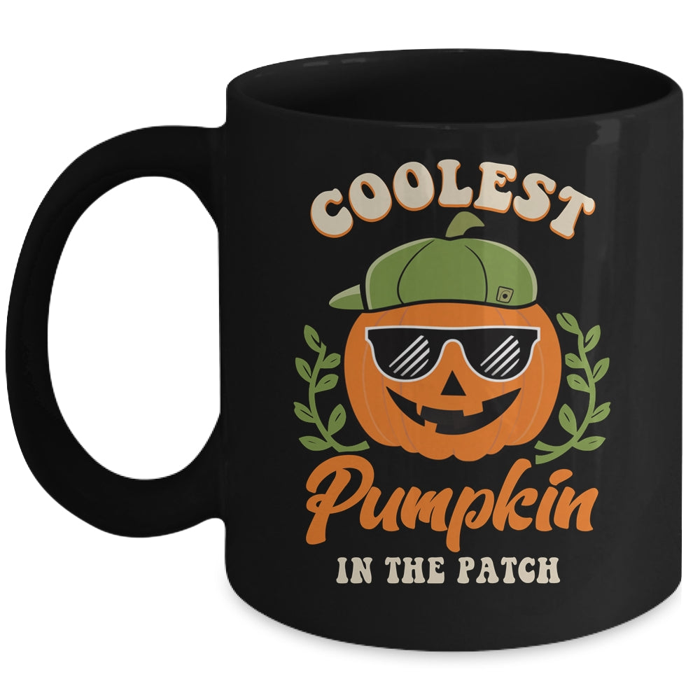 Coolest Pumpkin In The Patch Kids Boys Men Pumpkin Halloween Mug | siriusteestore