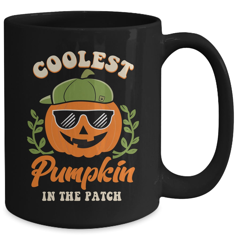 Coolest Pumpkin In The Patch Kids Boys Men Pumpkin Halloween Mug | siriusteestore