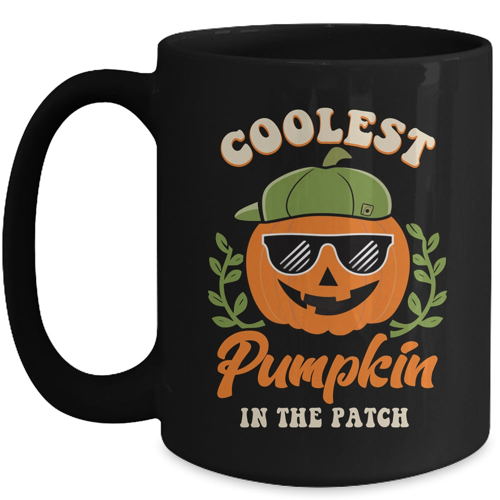 Coolest Pumpkin In The Patch Kids Boys Men Pumpkin Halloween Mug | siriusteestore