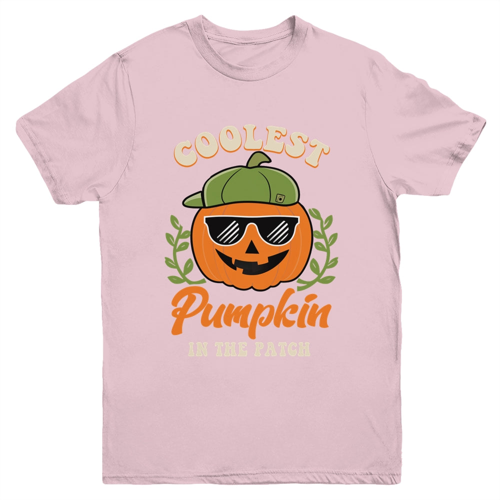 Coolest Pumpkin In The Patch Kids Boys Men Pumpkin Halloween Youth Shirt | siriusteestore