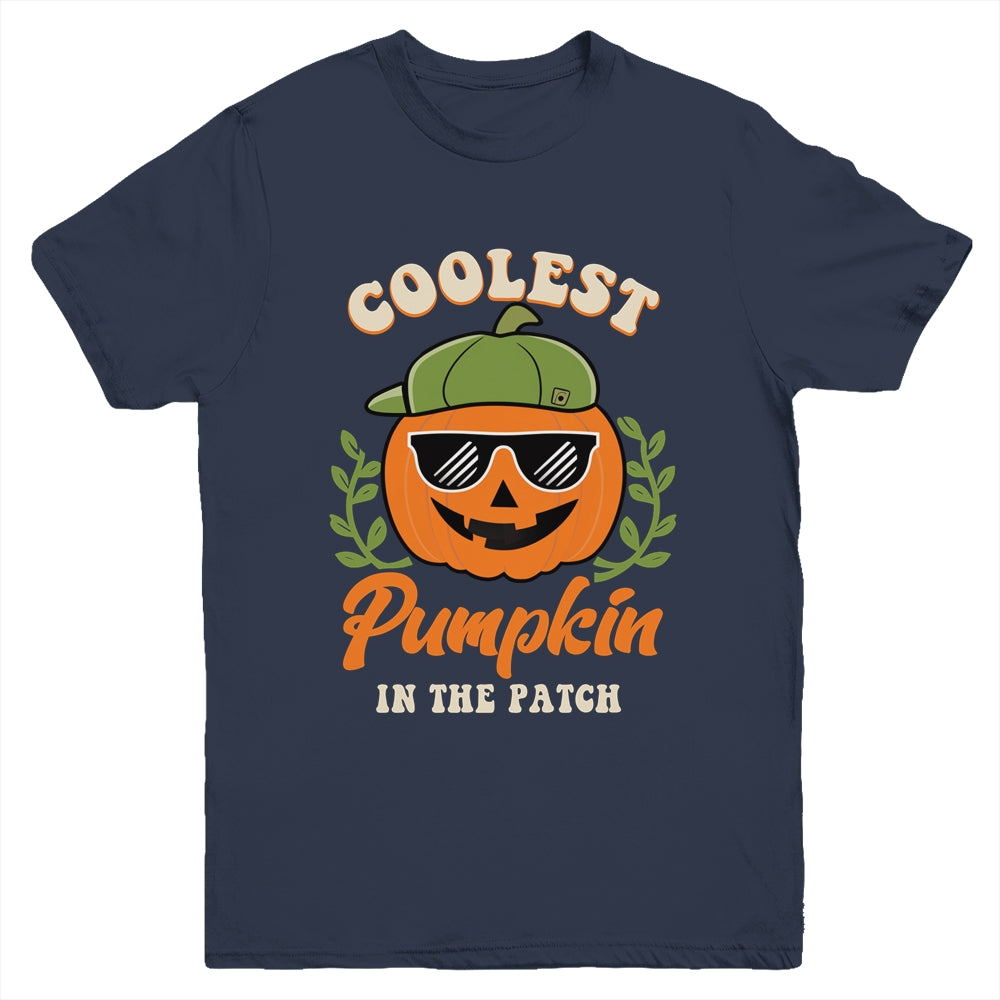 Coolest Pumpkin In The Patch Kids Boys Men Pumpkin Halloween Youth Shirt | siriusteestore