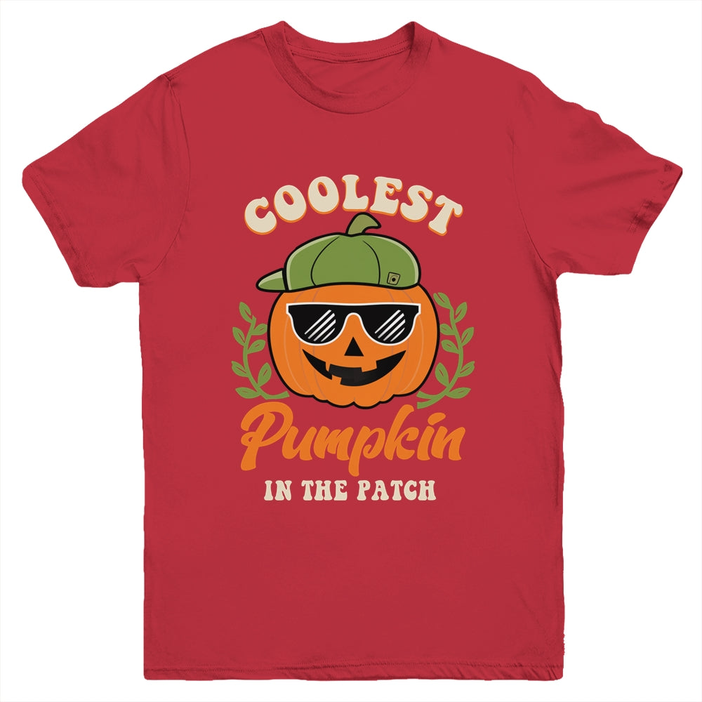 Coolest Pumpkin In The Patch Kids Boys Men Pumpkin Halloween Youth Shirt | siriusteestore