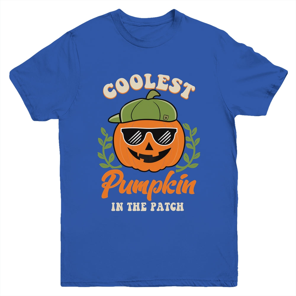 Coolest Pumpkin In The Patch Kids Boys Men Pumpkin Halloween Youth Shirt | siriusteestore