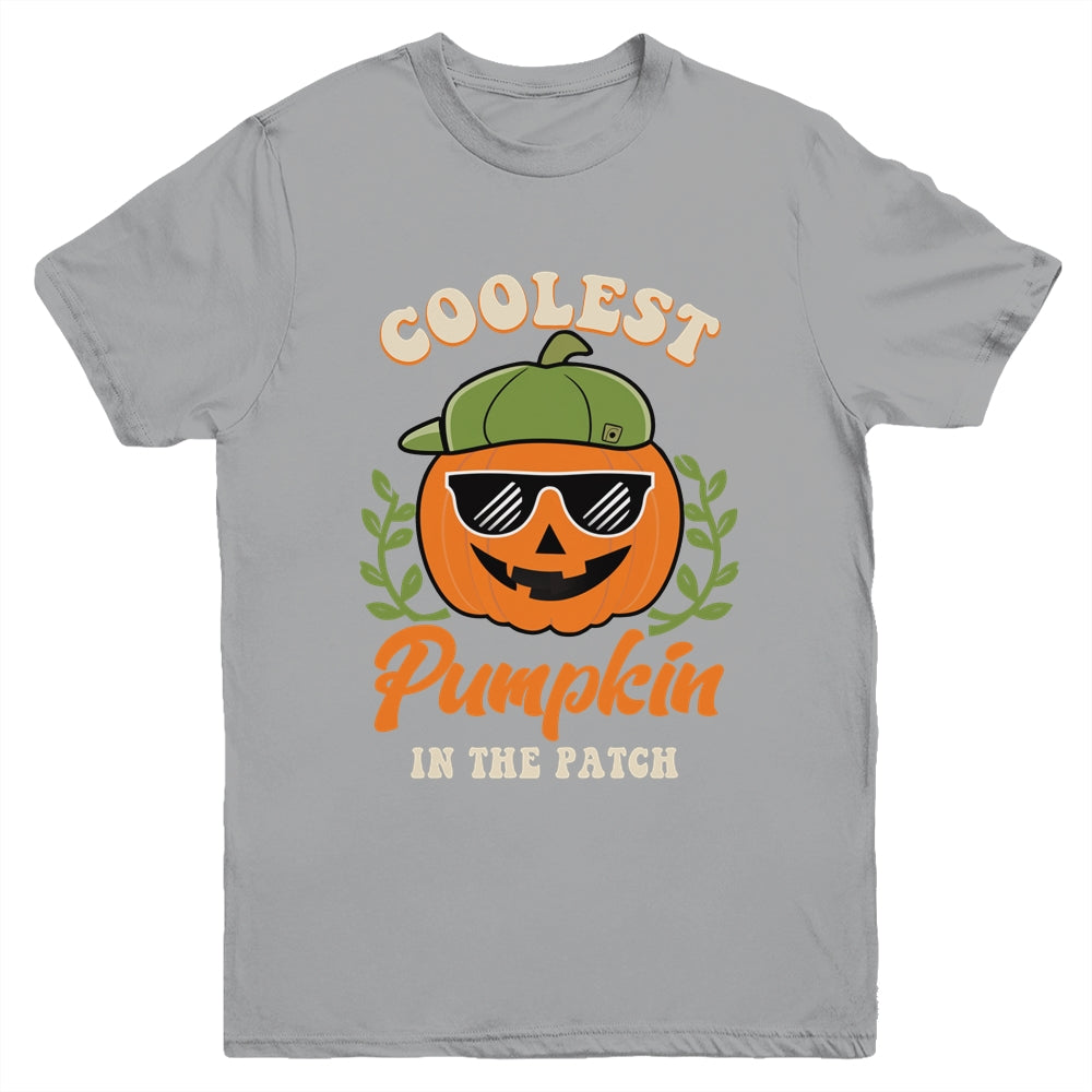 Coolest Pumpkin In The Patch Kids Boys Men Pumpkin Halloween Youth Shirt | siriusteestore