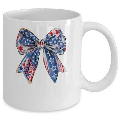 Coquette American Flag Coquette Bow Fourth Of July Freedom Mug | siriusteestore