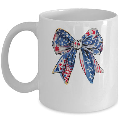 Coquette American Flag Coquette Bow Fourth Of July Freedom Mug | siriusteestore