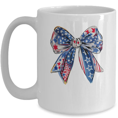 Coquette American Flag Coquette Bow Fourth Of July Freedom Mug | siriusteestore