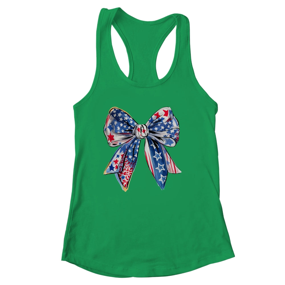 Coquette American Flag Coquette Bow Fourth Of July Freedom Shirt & Tank Top | siriusteestore
