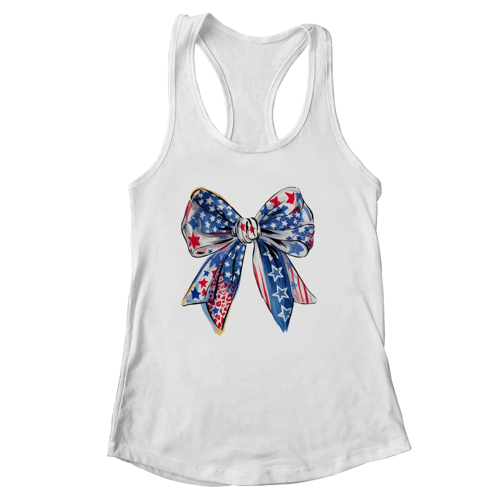 Coquette American Flag Coquette Bow Fourth Of July Freedom Shirt & Tank Top | siriusteestore
