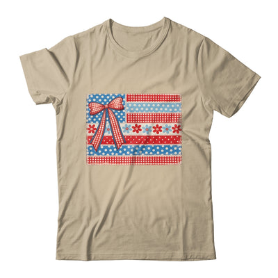 Coquette American Flag Patriotic Bow Checkered 4th Of July Shirt & Tank Top | siriusteestore