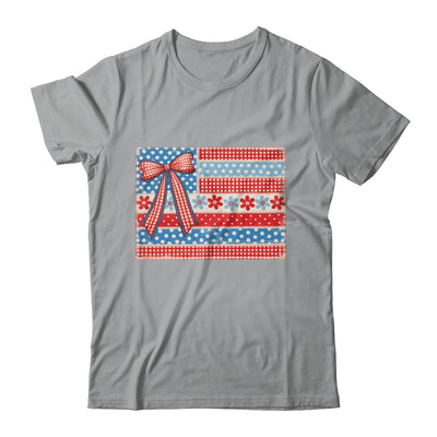 Coquette American Flag Patriotic Bow Checkered 4th Of July Shirt & Tank Top | siriusteestore