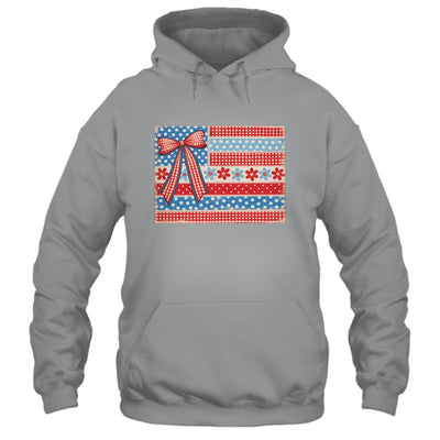 Coquette American Flag Patriotic Bow Checkered 4th Of July Shirt & Tank Top | siriusteestore