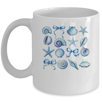Coquette Blue Bow Ocean Beach Retro Summer Women Girls Kids Mug | siriusteestore