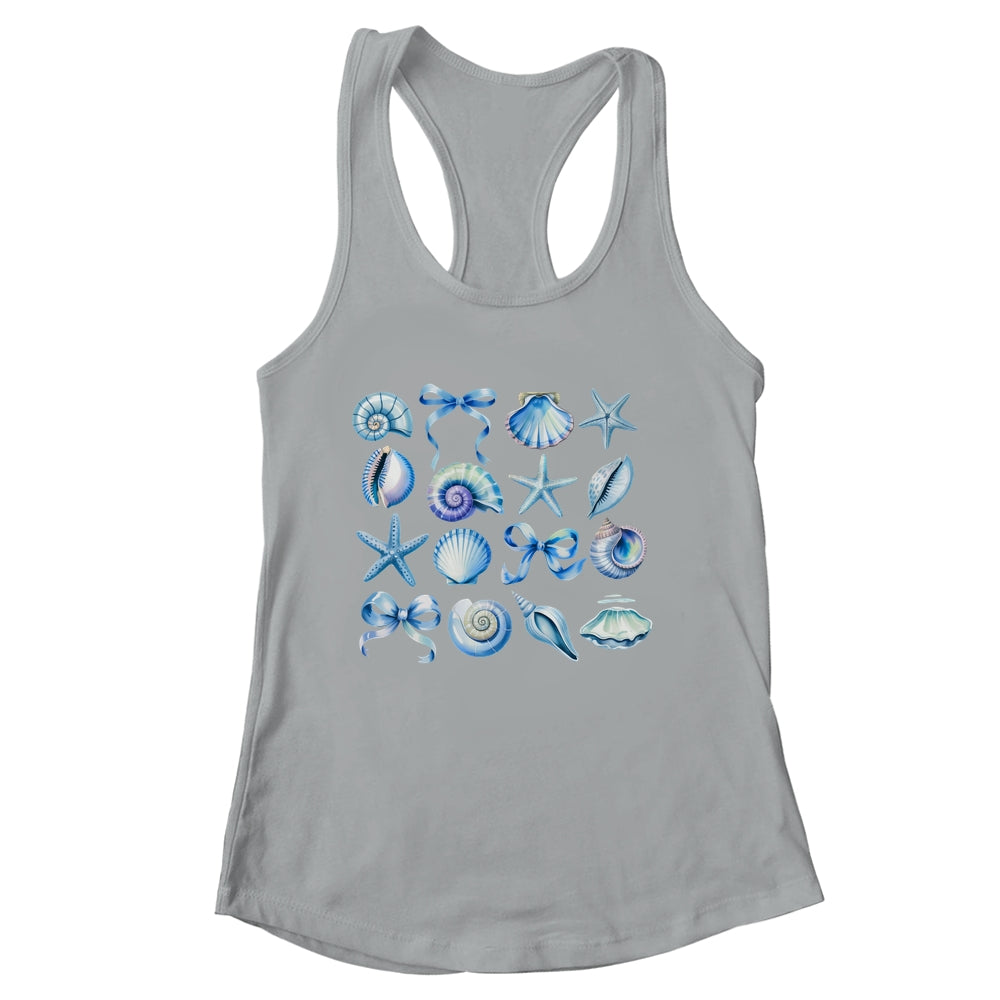 Coquette Blue Bow Ocean Beach Retro Summer Women Girls Kids Shirt & Tank Top | siriusteestore