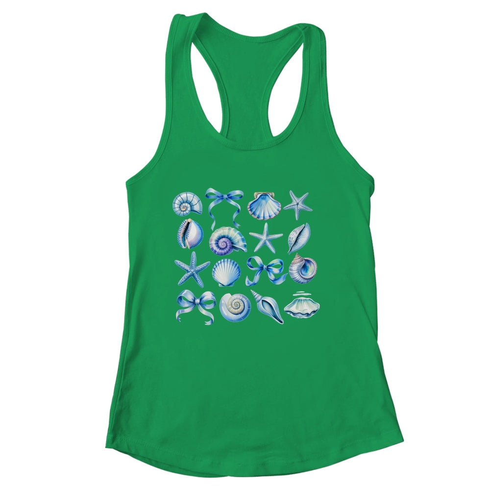 Coquette Blue Bow Ocean Beach Retro Summer Women Girls Kids Shirt & Tank Top | siriusteestore