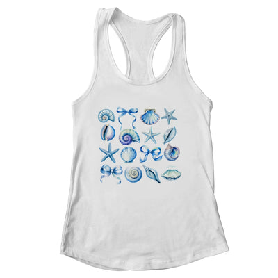Coquette Blue Bow Ocean Beach Retro Summer Women Girls Kids Shirt & Tank Top | siriusteestore