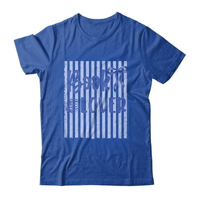 Coquette Book Lover Preppy Blue Stripes Bookworm Reading Shirt & Tank Top | siriusteestore