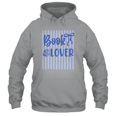 Coquette Book Lover Preppy Blue Stripes Bookworm Reading Shirt & Tank Top | siriusteestore
