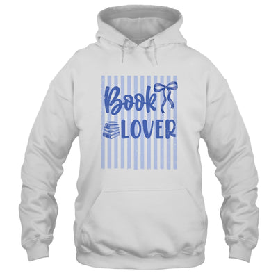 Coquette Book Lover Preppy Blue Stripes Bookworm Reading Shirt & Tank Top | siriusteestore