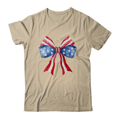 Coquette Bow 4th Of July America Flag Independence Day Shirt & Tank Top | siriusteestore