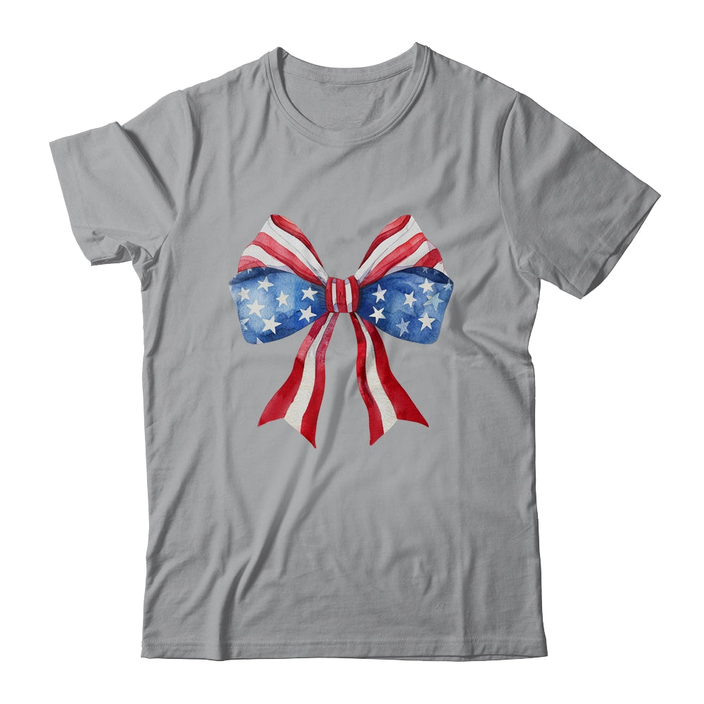 Coquette Bow 4th Of July America Flag Independence Day Shirt & Tank Top | siriusteestore
