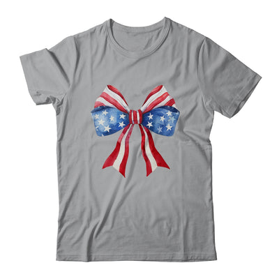 Coquette Bow 4th Of July America Flag Independence Day Shirt & Tank Top | siriusteestore