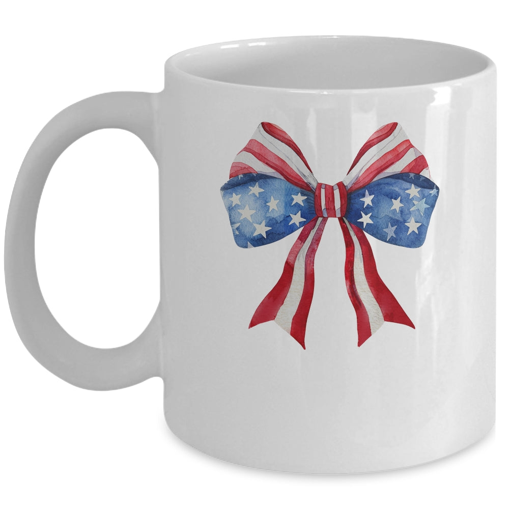 Coquette Bow 4th Of July America Flag Independence Day Mug | siriusteestore