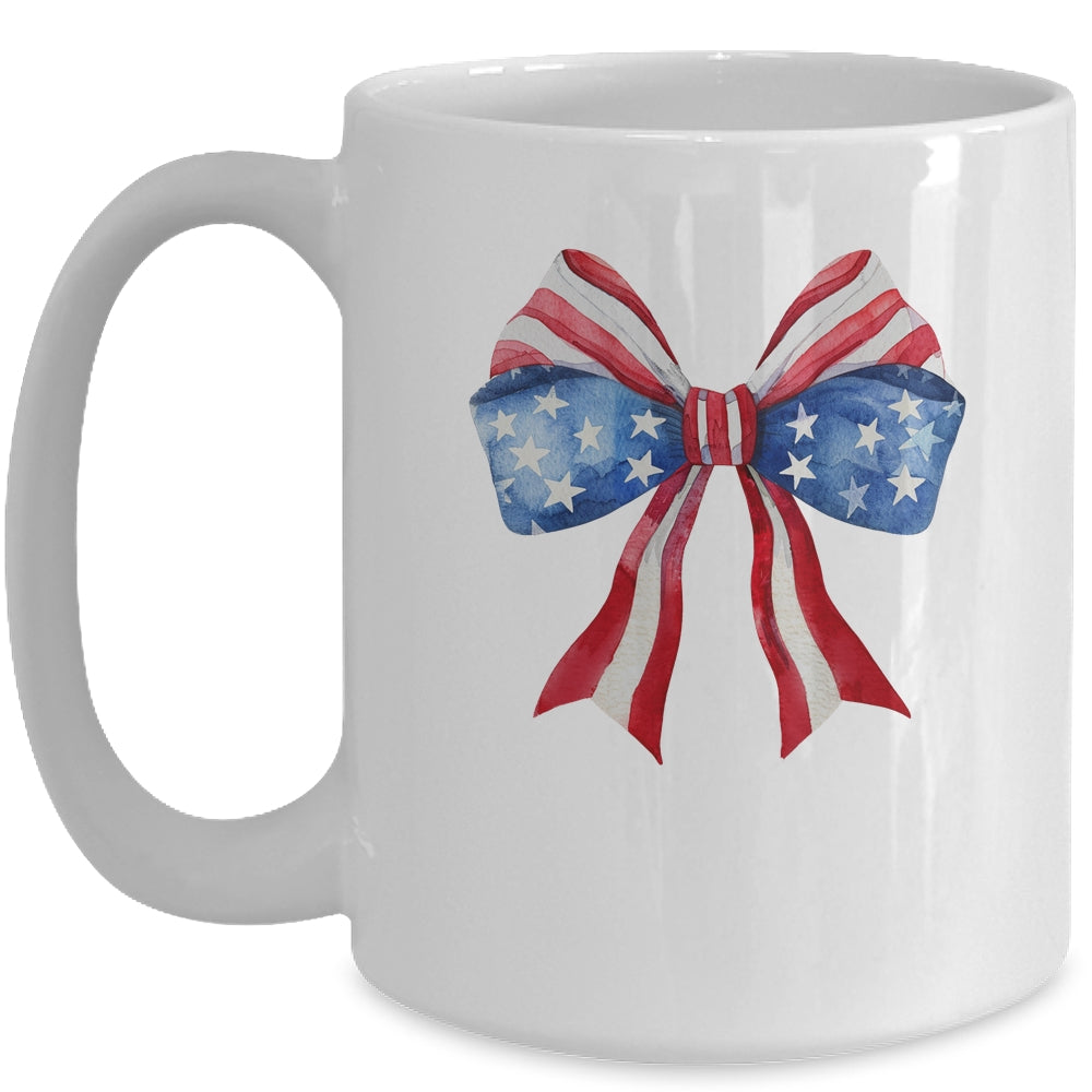 Coquette Bow 4th Of July America Flag Independence Day Mug | siriusteestore