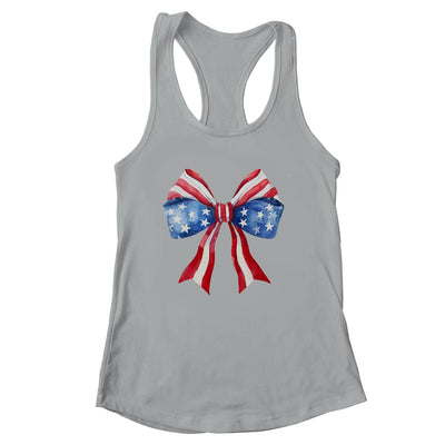Coquette Bow 4th Of July America Flag Independence Day Shirt & Tank Top | siriusteestore