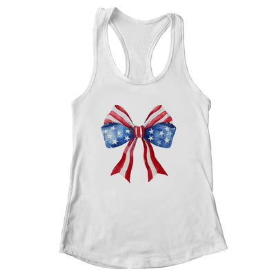 Coquette Bow 4th Of July America Flag Independence Day Shirt & Tank Top | siriusteestore