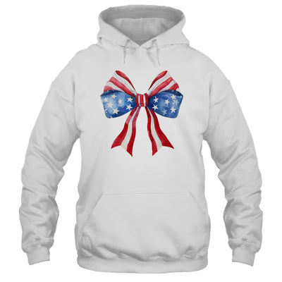 Coquette Bow 4th Of July America Flag Independence Day Shirt & Tank Top | siriusteestore