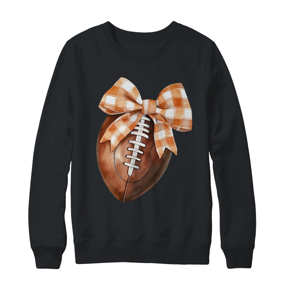 Coquette Bow American Football Autumn Thanksgiving Game Day Shirt & Sweatshirt | siriusteestore
