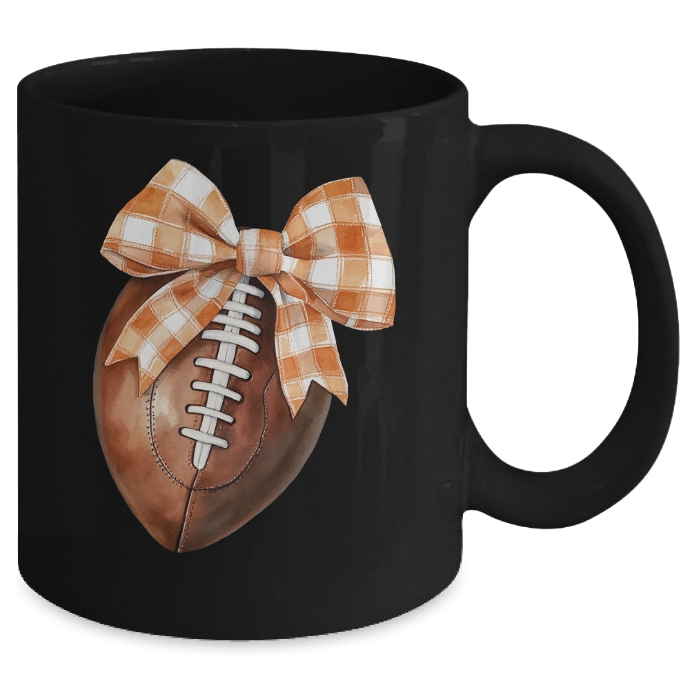 Coquette Bow American Football Autumn Thanksgiving Game Day Mug | siriusteestore