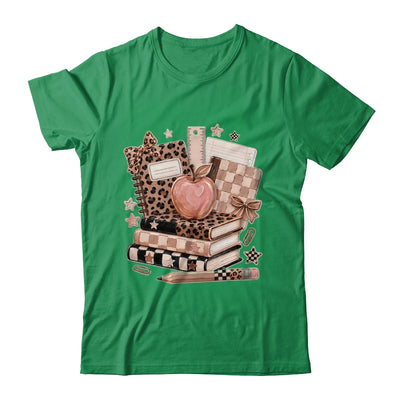 Coquette Bow Back To School Teacher Retro Checkered Leopard Shirt & Hoodie | siriusteestore
