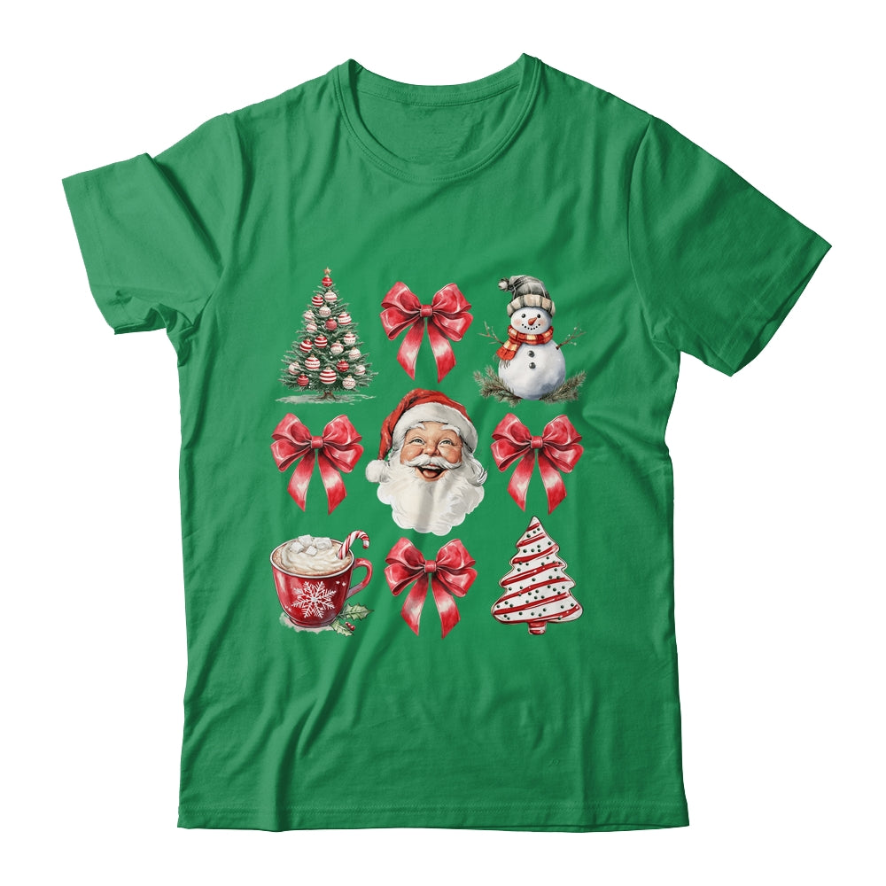 Coquette Bow Christmas Tree Retro Holidays Santa Xmas Girls Shirt & Sweatshirt | siriusteestore