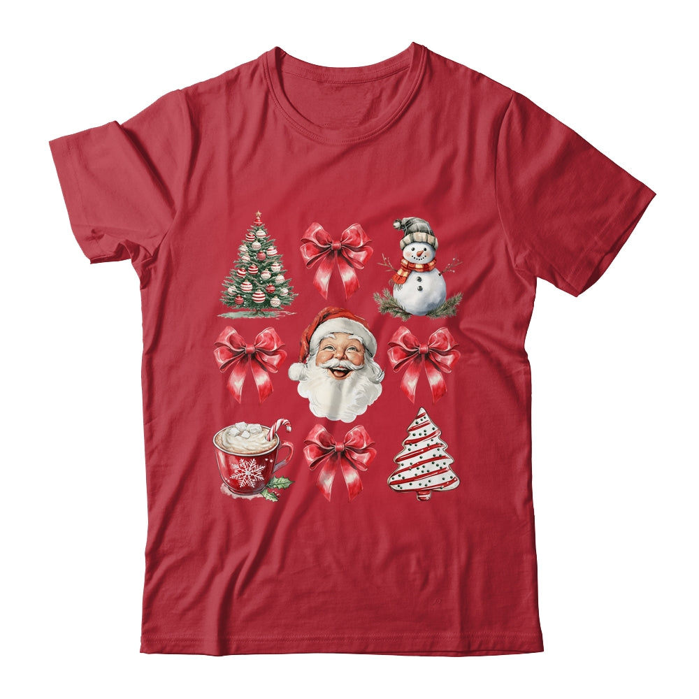 Coquette Bow Christmas Tree Retro Holidays Santa Xmas Girls Shirt & Sweatshirt | siriusteestore