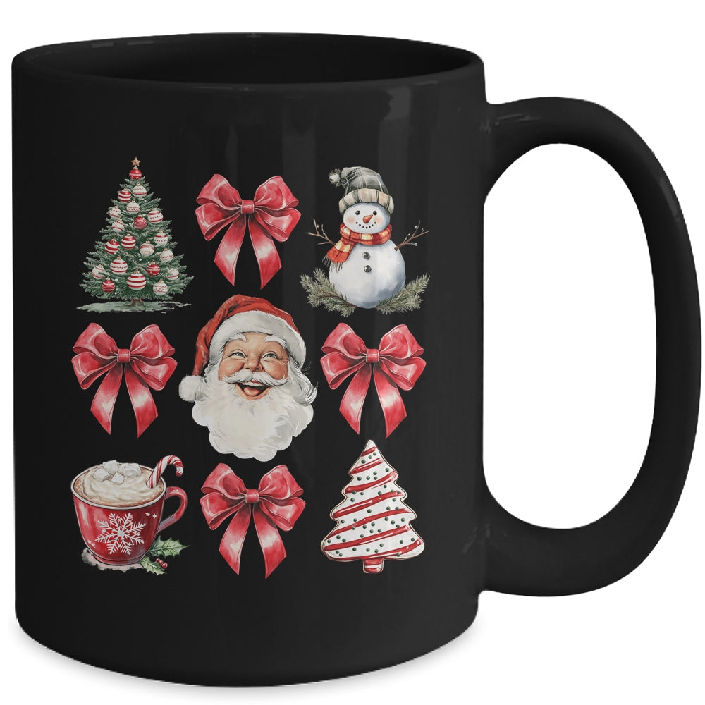 Coquette Bow Christmas Tree Retro Holidays Santa Xmas Girls Mug | siriusteestore