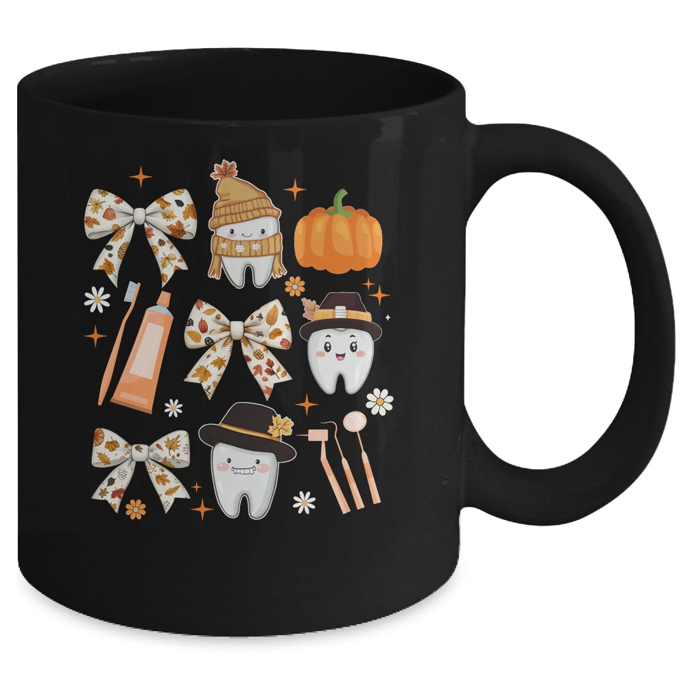 Coquette Bow Dental Squad Fall Autumn Dentist Assistant Mug | siriusteestore
