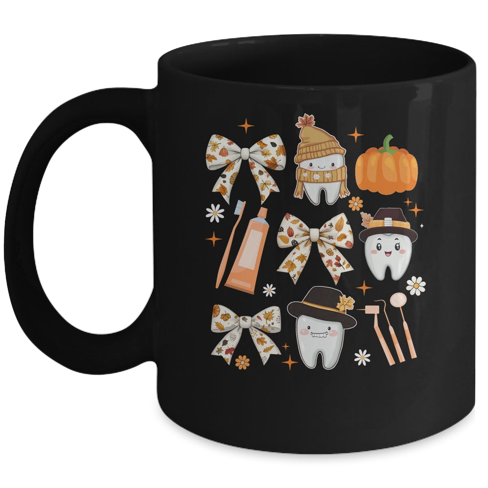 Coquette Bow Dental Squad Fall Autumn Dentist Assistant Mug | siriusteestore