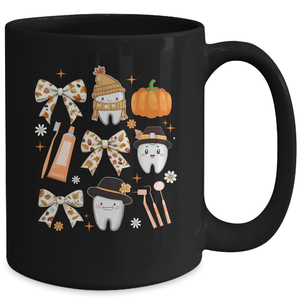 Coquette Bow Dental Squad Fall Autumn Dentist Assistant Mug | siriusteestore