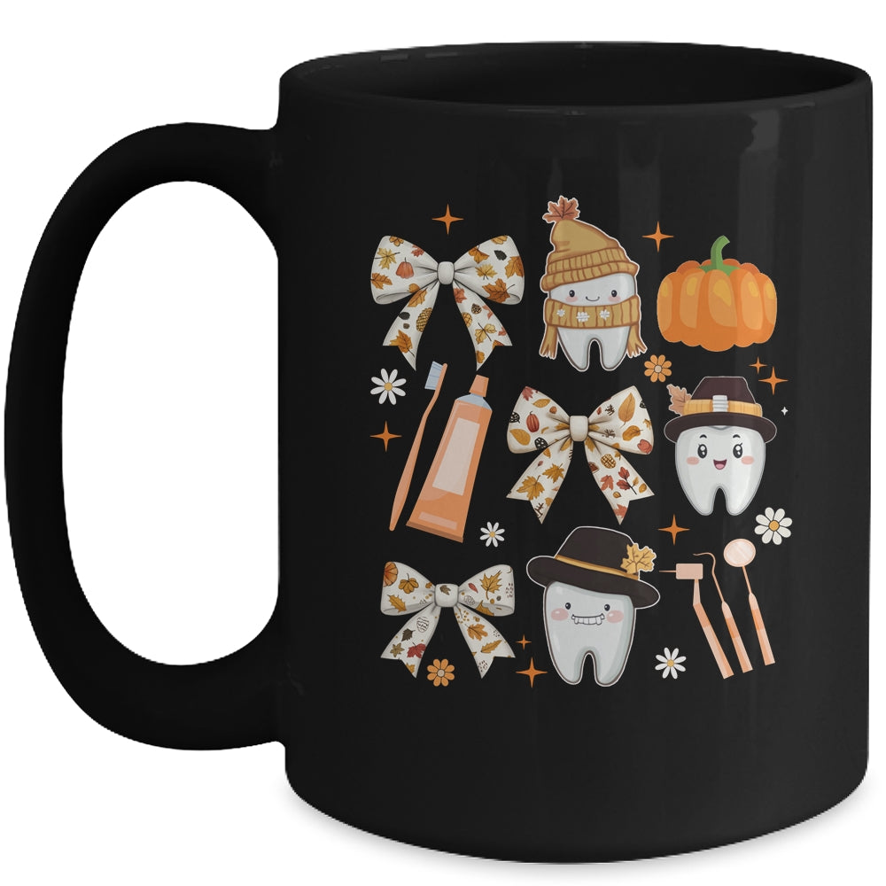 Coquette Bow Dental Squad Fall Autumn Dentist Assistant Mug | siriusteestore