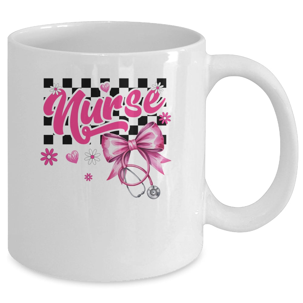 Coquette Bow Floral Nurse Life Stethoscope Nursing School Mug | siriusteestore