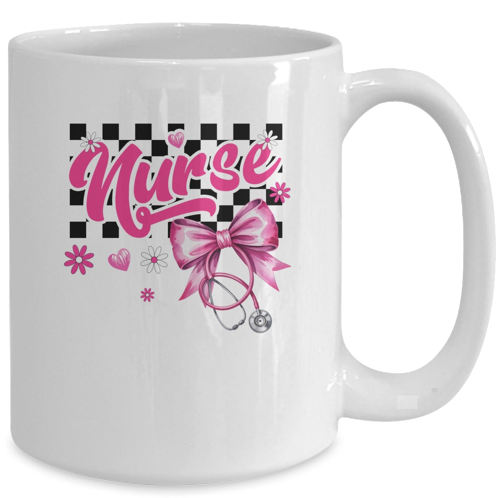Coquette Bow Floral Nurse Life Stethoscope Nursing School Mug | siriusteestore