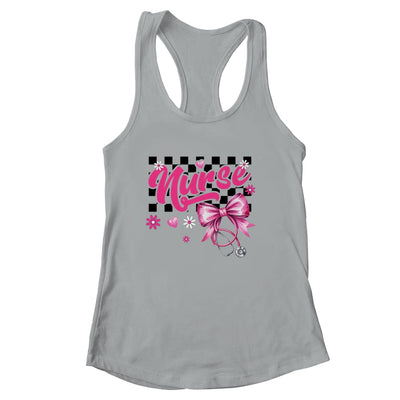 Coquette Bow Floral Nurse Life Stethoscope Nursing School Shirt & Tank Top | siriusteestore