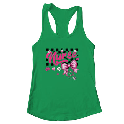 Coquette Bow Floral Nurse Life Stethoscope Nursing School Shirt & Tank Top | siriusteestore