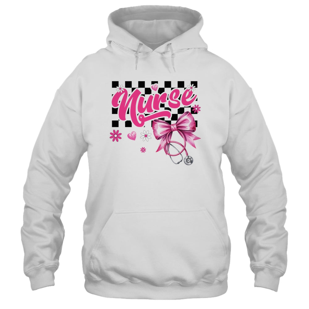 Coquette Bow Floral Nurse Life Stethoscope Nursing School Shirt & Tank Top | siriusteestore