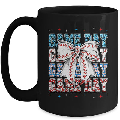 Coquette Bow Game Day Baseball Softball Funny Cheer Mom Mug | siriusteestore